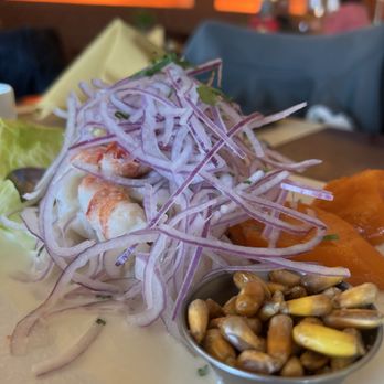 La Limeña Grill - Ceviche Mixto (not enough onions... lol) - Peruvian Near Me - Rockville, Maryland