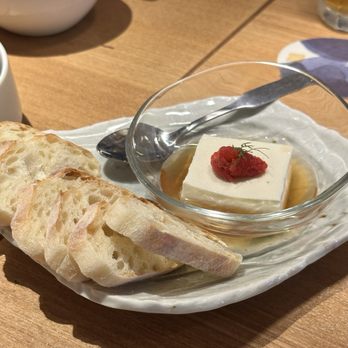 zoku - "Tofu" cream cheese & honey with bread - Izakaya Near Me - Redondo Beach, California zoku - "Tofu" cream cheese & honey with bread - Izakaya Near Me - Redondo Beach, California