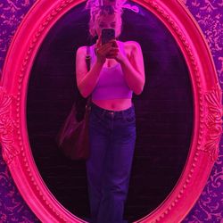 Mirror wall on the way to the bathroom