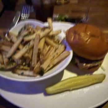 Yard House - Ahi Tuna Sandwich with Parmesan truffle fries - New American Near Me - Orlando, Florida Yard House - Ahi Tuna Sandwich with Parmesan truffle fries - New American Near Me - Orlando, Florida