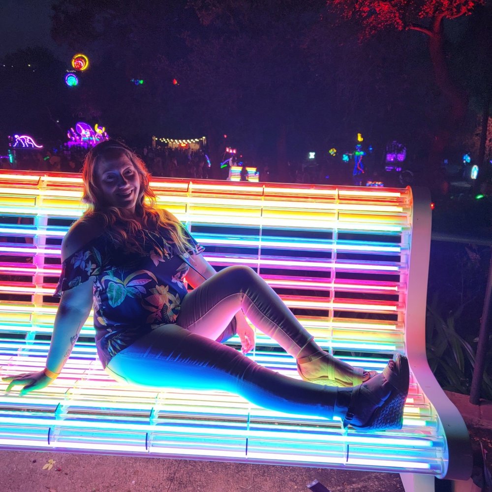 Ion Art's Surreal Garden - Rainbow bench - Local Flavor Near Me - Austin, Texas Ion Art's Surreal Garden - Rainbow bench - Local Flavor Near Me - Austin, Texas
