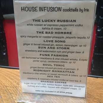 Seamonster Lounge - Signature cocktail menu. - Jazz & Blues Near Me - Seattle, Washington