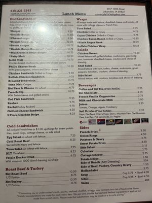 Menu photo 2 100th St Corner Cafe Urbandale, IA