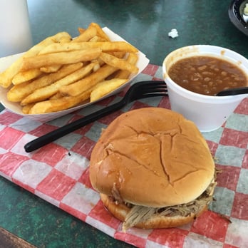 Blacksmith Bbq - a pulled pork sandwich and french fries - Barbeque Near Me - Pontotoc, Mississippi Blacksmith Bbq - a pulled pork sandwich and french fries - Barbeque Near Me - Pontotoc, Mississippi