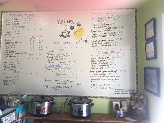 Menu photo 4 Zaba's St. Augustine, FL