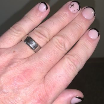Cookie Nail Salon - Pretty pink and black French by Linh!! - Nail Salons Near Me - Mountlake Terrace, Washington