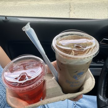 Brewing Rooster - Strawberry refresher and churro cheesecake iced coffee - Coffee & Tea Near Me - Hesperia, California Brewing Rooster - Strawberry refresher and churro cheesecake iced coffee - Coffee & Tea Near Me - Hesperia, California