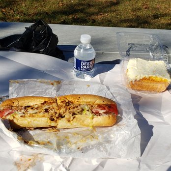 Main Street Market - Small chicken cheese steak sub $7.75 with orange cake,  jalapeno chips and a small water - Delis Near Me - Smyrna, Delaware