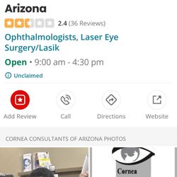 Cornea Consultants of Arizona - Other reviews to show what the expirence is really like overall.