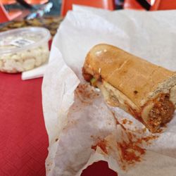 Captain Bill's Submarine - 5" meatball and the Macaroni salad