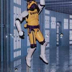 War Machine Marketing - Custom Action Figure of a Lakers Stormtrooper! Helmet comes off, ball is magnetized to hand, 14 points of articulation! NO 3D PRINTING!