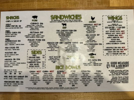 Menu photo 8 Good Measure Brewing Northfield, VT