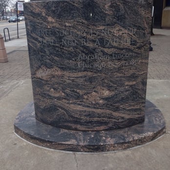 Lincoln Statue - The inscription - Public Art Near Me - Chicago, Illinois Lincoln Statue - The inscription - Public Art Near Me - Chicago, Illinois