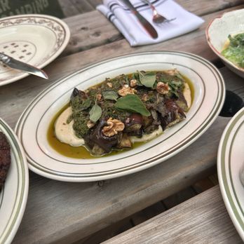 The Oar - Lamorna - Roasted eggplant, toasted walnut, tahini, zhoug - Canadian (New) Near Me - Gravenhurst, Ontario