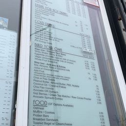 Drink menu Drink menu