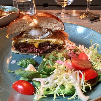 The Franklin Room - Splitsies on the Surf n Turf burger... excellent for photos - American Near Me - Chicago, Illinois The Franklin Room - Splitsies on the Surf n Turf burger... excellent for photos - American Near Me - Chicago, Illinois