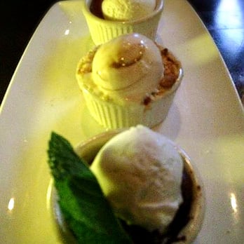 Yard House - Trio: Chocolate Souffle, Lemon Souffle, and Peach Apple Cobbler - 45 minutes left ;) - Bars Near Me - Pasadena, California Yard House - Trio: Chocolate Souffle, Lemon Souffle, and Peach Apple Cobbler - 45 minutes left ;) - Bars Near Me - Pasadena, California