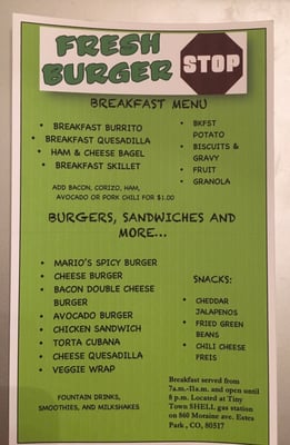 Menu photo 7 Fresh Burger Stop Estes Park, CO Menu photo 7 Fresh Burger Stop Estes Park, CO