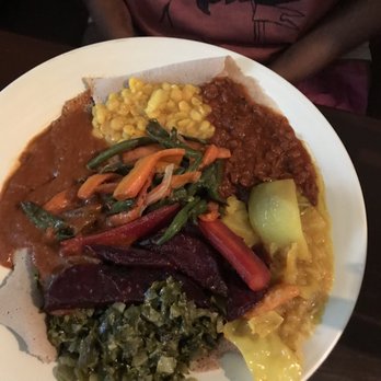 Hawi Ethiopian Restaurant - Vegetable platter with collared greens, lentils, potatoes, beets, and carrots - Ethiopian Near Me - Ithaca, New York Hawi Ethiopian Restaurant - Vegetable platter with collared greens, lentils, potatoes, beets, and carrots - Ethiopian Near Me - Ithaca, New York