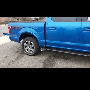 Decker Muffler - F150 with side pipe and a nice chrome tip that matched the angle of the truck perfectly. - Auto Repair Near Me - Akron, Ohio Decker Muffler - F150 with side pipe and a nice chrome tip that matched the angle of the truck perfectly. - Auto Repair Near Me - Akron, Ohio