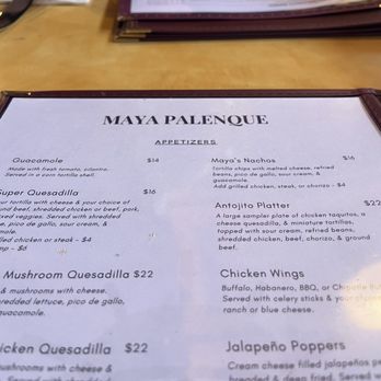 Maya Palenque - Menu - Mexican Near Me - Novato, California