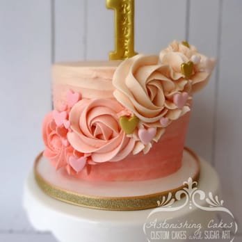 Astonishing Cakes - Pink Ombre rosette smash cake - Custom Cakes Near Me Astonishing Cakes - Pink Ombre rosette smash cake - Custom Cakes Near Me