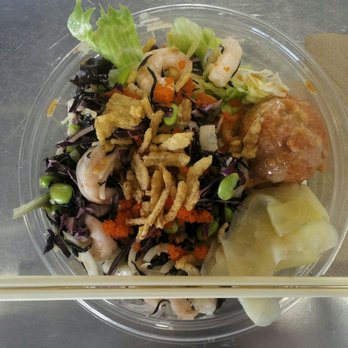 King Fish Poke - Salad-based poke bowl.  210 calories and 5 net carbs,$8.95. - Japanese Near Me - Charlotte, North Carolina