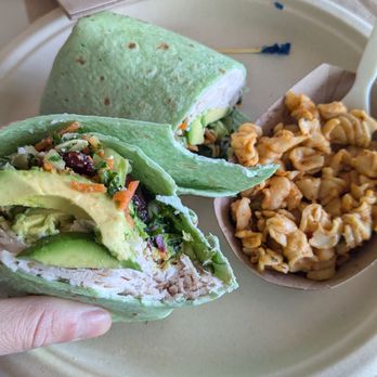 Jan's Health Bar - crunchy kale wrap with pasta salad - Juice Bars & Smoothies Near Me - Irvine, California Jan's Health Bar - crunchy kale wrap with pasta salad - Juice Bars & Smoothies Near Me - Irvine, California