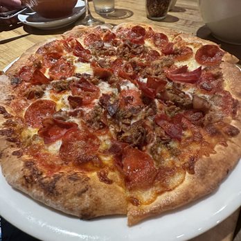 The Cave - Meat lovers pizza - Wine Bars Near Me - Ventura, California The Cave - Meat lovers pizza - Wine Bars Near Me - Ventura, California