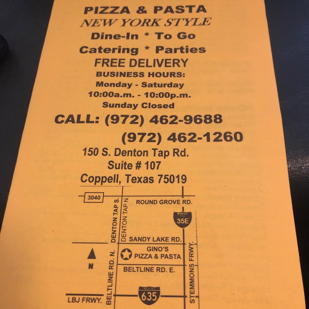 Take out menu.