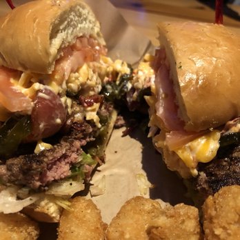 The Riff Raff Bar and Grill - Carolina burger with tator tots. - Bars Near Me - Greer, South Carolina The Riff Raff Bar and Grill - Carolina burger with tator tots. - Bars Near Me - Greer, South Carolina