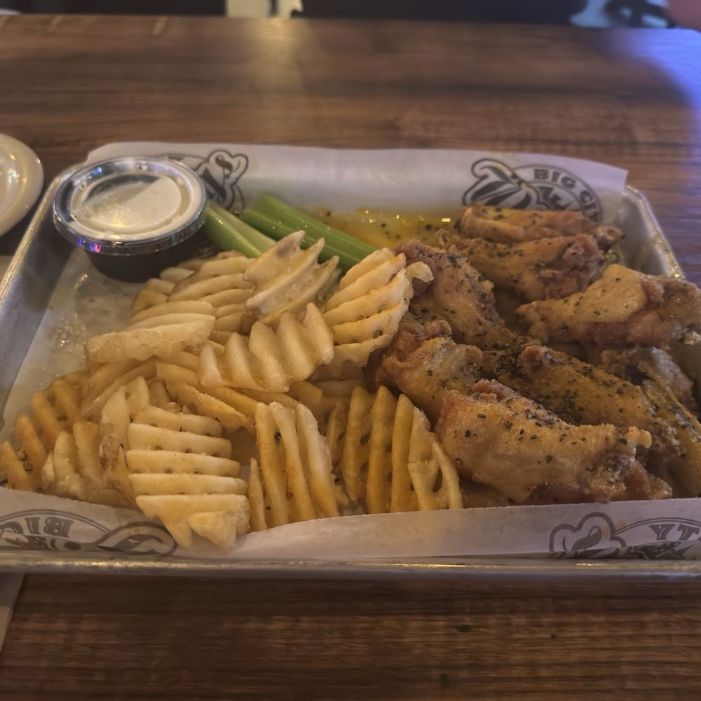 Big City Wings - Lemon Pepper with Waffle Fries - Chicken Wings Near Me - Houston, Texas Big City Wings - Lemon Pepper with Waffle Fries - Chicken Wings Near Me - Houston, Texas
