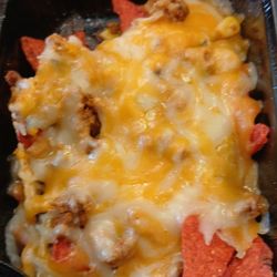 Reid Middle School - Protein-packed nachos, apple juice, and unsweetened apple sauce.