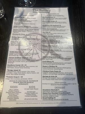 Menu photo 1 The Battery Homewood, AL Menu photo 1 The Battery Homewood, AL