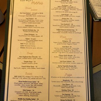 Eva Boston - Menu - New American Near Me - Boston, Massachusetts