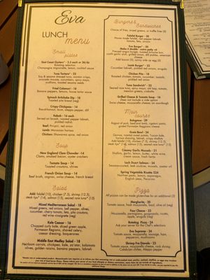 Menu photo 1 Eva Boston Boston, MA