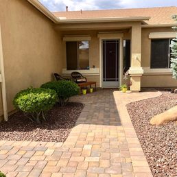 Love all our new curvy patio space as well as beautiful new pavers!