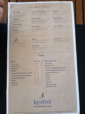 Menu photo 8 Kestrel Kitchen Indian Wells, CA