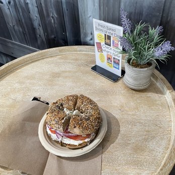 The Bagel Table - Wayland - Whole wheat, everything bagel, toasted with cream cheese, tomato, onion, and cucumber - Bagels Near Me - Wayland, Massachusetts The Bagel Table - Wayland - Whole wheat, everything bagel, toasted with cream cheese, tomato, onion, and cucumber - Bagels Near Me - Wayland, Massachusetts