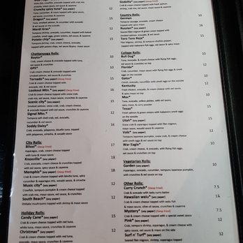 Sushi Nabe - Sushi Menu - Sushi Bars Near Me - Chattanooga, Tennessee