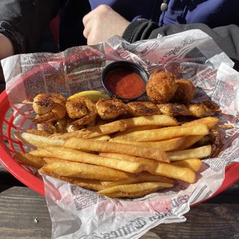 Red's Ice House - Two shrimp skewers blackened style - Seafood Near Me - Mount Pleasant, South Carolina Red's Ice House - Two shrimp skewers blackened style - Seafood Near Me - Mount Pleasant, South Carolina