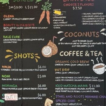 Kalalea Juice Hale - Menu- Feb '25 - Coffee & Tea Near Me - Anahola, Hawaii