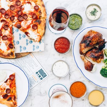 Doughbird - a pizza, chicken, broccoli, and sauces - Comfort Food Near Me - Nashville, Tennessee