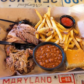 Mission BBQ - Triple meat platter with two sides - Barbeque Near Me - Frederick, Maryland