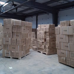 FireFold Technologies - Pallets of TV wall mounts in the FireFold warehouse.