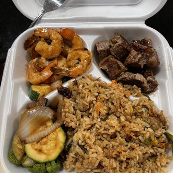 International Flavors - NY Steak and Shrimp; lacking seasoning, rice seemed over cooked, veggies were horrible - Food Trucks Near Me - Stockton, California