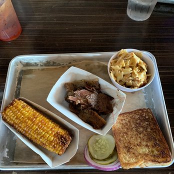 Mark's Feed Store - Lunch brisket with fried corn and chicken pasta salad. - Barbeque Near Me - Elizabethtown, Kentucky Mark's Feed Store - Lunch brisket with fried corn and chicken pasta salad. - Barbeque Near Me - Elizabethtown, Kentucky