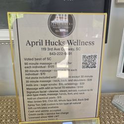 April Huck's Wellness - Award winning facialist abd massage therapist
