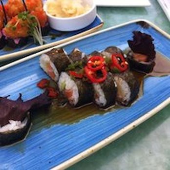 Rusty Pelican - Miami - Salmon roll - Seafood Near Me - Key Biscayne, Florida Rusty Pelican - Miami - Salmon roll - Seafood Near Me - Key Biscayne, Florida