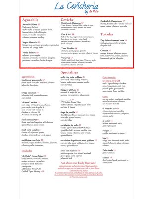 Menu photo 2 La Cevicheria by de Mole Astoria, NY Menu photo 2 La Cevicheria by de Mole Astoria, NY